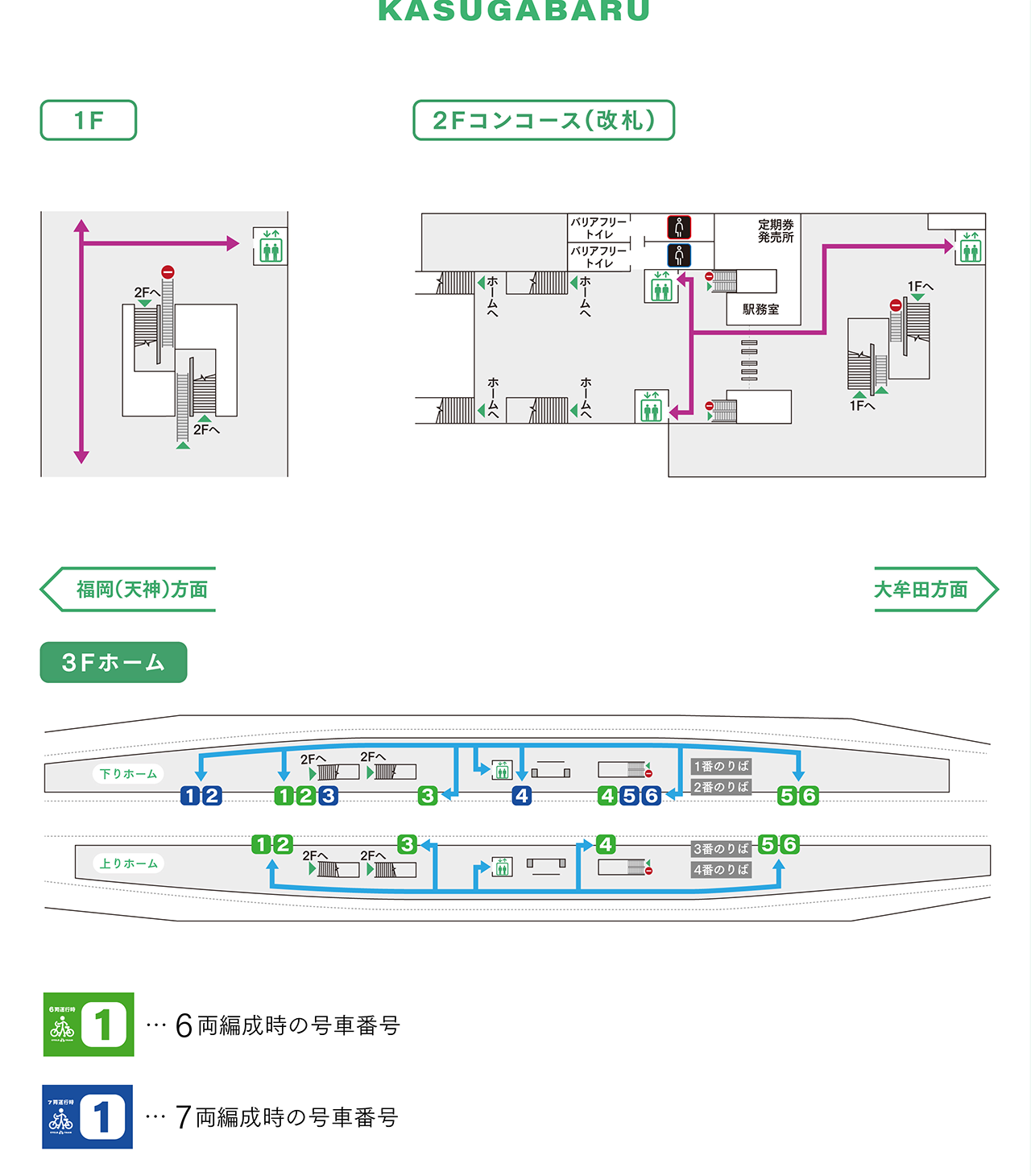 春日原駅 構内図